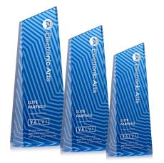 Hallandale Blue Towers Crystal Award - Colored Crystal Awards