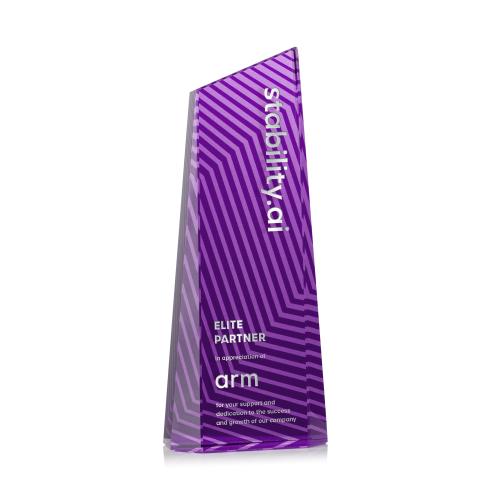 Awards and Trophies - Crystal Awards - Hallandale Purple Towers Crystal Award