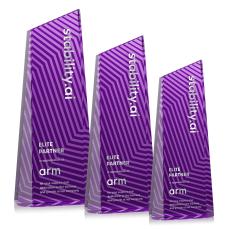 Hallandale Purple Towers Crystal Award - Awards and Trophies