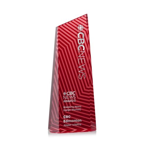 Awards and Trophies - Crystal Awards - Hallandale Red Towers Crystal Award