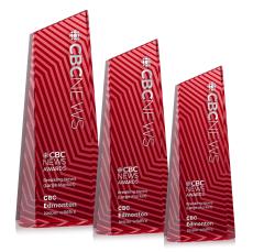 Hallandale Red Towers Crystal Award - Colored Crystal Awards