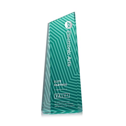 Awards and Trophies - Crystal Awards - Hallandale Teal Towers Crystal Award