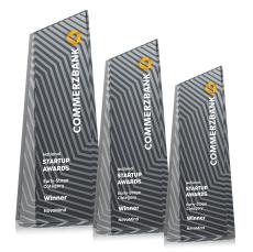 Hallandale Full Color Black Towers Crystal Award - Crystal Awards