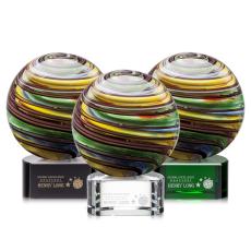 Lunar Globe on Paragon Base Glass Award - Art Glass Awards