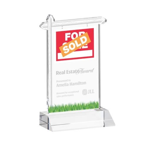 Awards and Trophies - Crystal Awards - Real Estate Clear Unique Crystal Award