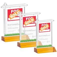 Real Estate Amber Unique Crystal Award - Awards and Trophies