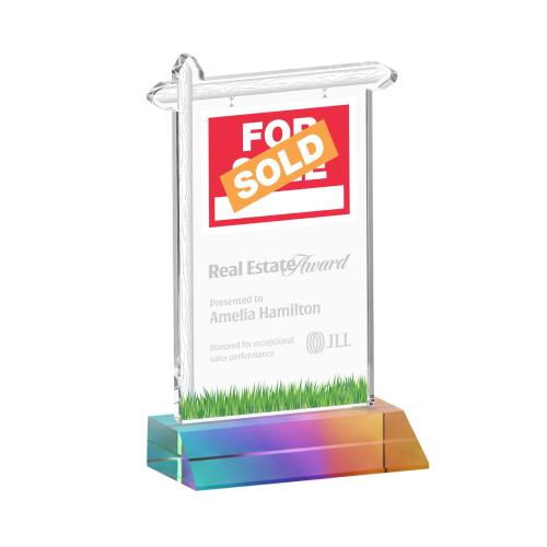 Awards and Trophies - Crystal Awards - Real Estate Prismatic Unique Crystal Award