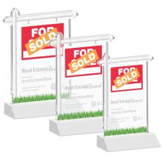 Real Estate White Unique Crystal Award - Awards and Trophies