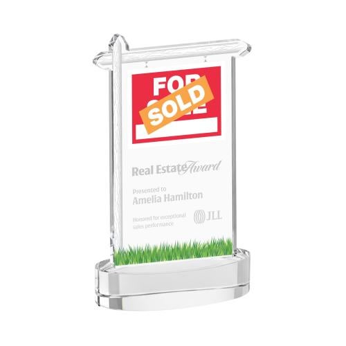 Awards and Trophies - Crystal Awards - Real Estate Clear on Alberton Base Unique Crystal Award