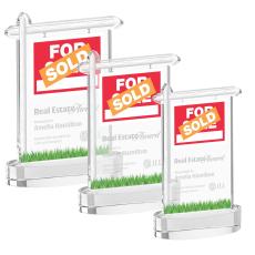 Real Estate Clear on Alberton Base Unique Crystal Award - Awards and Trophies