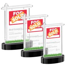Real Estate Black on Alberton Base Unique Crystal Award - Awards and Trophies
