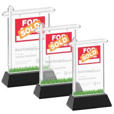 Real Estate Black on Hartford Base Unique Crystal Award - Crystal Awards