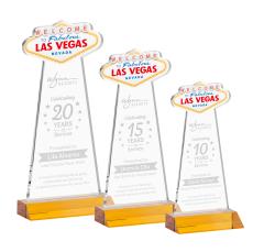 Las Vegas Amber Unique Crystal Award - Crystal Awards