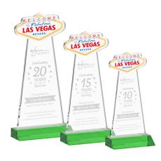Las Vegas Green Unique Crystal Award - Colored Crystal Awards