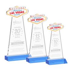 Las Vegas Sky Blue Unique Crystal Award - Awards and Trophies