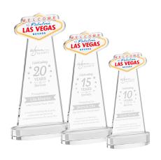 Las Vegas Clear on Alberton Base Unique Crystal Award - Awards and Trophies