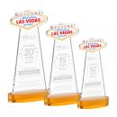 Las Vegas Amber on Alberton Base Unique Crystal Award