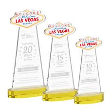 Las Vegas Gold on Alberton Base Unique Crystal Award - Awards and Trophies