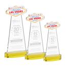 Las Vegas Gold on Alberton Base Unique Crystal Award