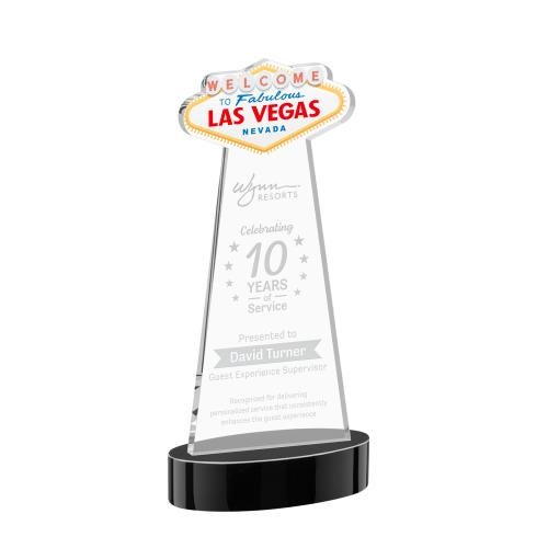 Awards and Trophies - Crystal Awards - Las Vegas Black on Alberton Base Unique Crystal Award