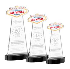 Las Vegas Black on Alberton Base Unique Crystal Award - Awards and Trophies
