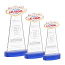 Las Vegas Blue on Alberton Base Unique Crystal Award