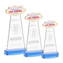Las Vegas Sky Blue on Alberton Base Unique Crystal Award