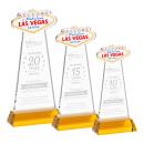 Las Vegas Amber on Hartford Base Unique Crystal Award