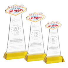 Las Vegas Gold on Hartford Base Unique Crystal Award - Awards and Trophies