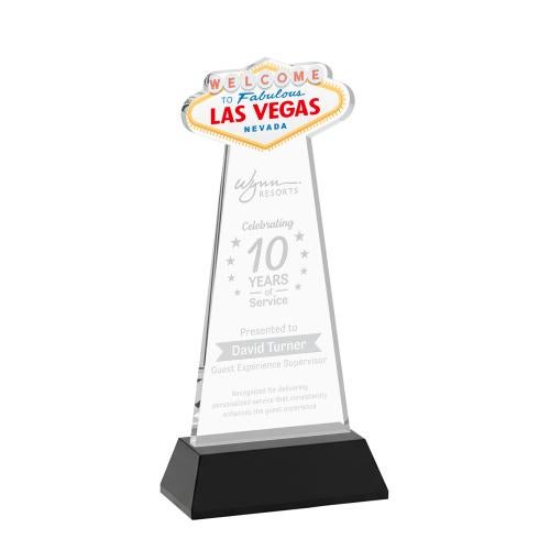 Awards and Trophies - Crystal Awards - Las Vegas Black on Hartford Base Unique Crystal Award