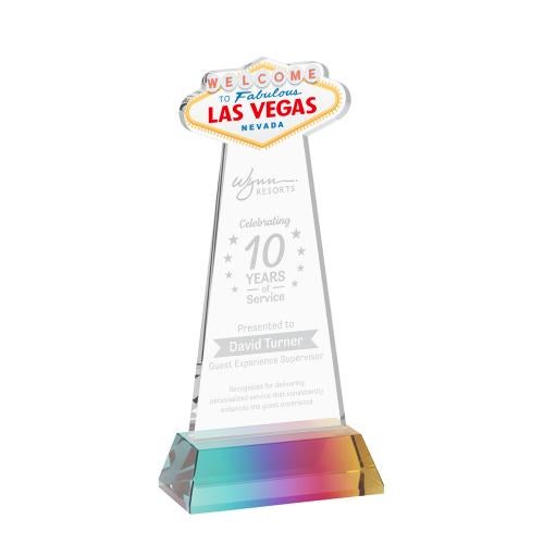Awards and Trophies - Crystal Awards - Las Vegas Prismatic on Hartford Base Unique Crystal Award