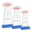 Las Vegas Sky Blue on Hartford Base Unique Crystal Award