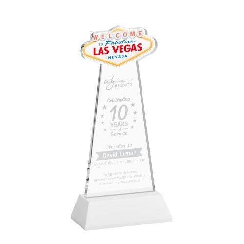 Awards and Trophies - Crystal Awards - Las Vegas White on Hartford Base Unique Crystal Award
