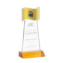 Flag Amber Unique Crystal Award