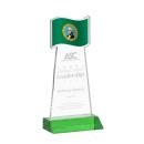 Flag Green Unique Crystal Award