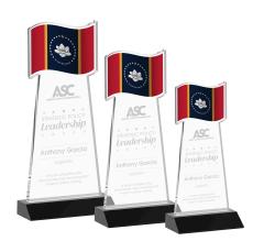 Flag Black Unique Crystal Award - Patriotic Awards