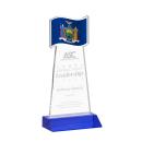 Flag Blue Unique Crystal Award