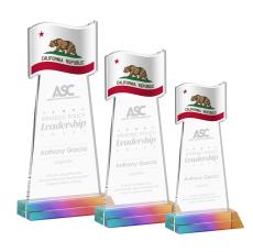 Flag Prismatic Unique Crystal Award - Unique Awards