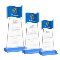 Flag Sky Blue Unique Crystal Award - Unique Awards