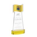Flag Gold on Alberton Base Unique Crystal Award