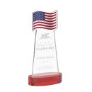 Flag Red on Alberton Base Unique Crystal Award
