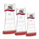Flag Red on Alberton Base Unique Crystal Award