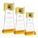 Flag Amber on Hartford Base Unique Crystal Award