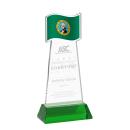 Flag Green on Hartford Base Unique Crystal Award