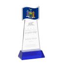 Flag Blue on Hartford Base Unique Crystal Award