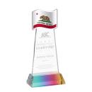 Flag Prismatic on Hartford Base Unique Crystal Award