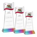 Flag Prismatic on Hartford Base Unique Crystal Award