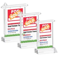 Real Estate Full Color Clear Unique Crystal Award - Awards and Trophies