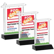 Real Estate Full Color Black Unique Crystal Award - Awards and Trophies