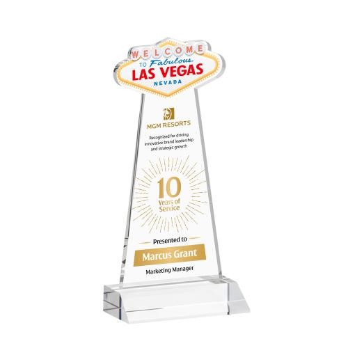 Awards and Trophies - Crystal Awards - Las Vegas Full Color Clear Unique Crystal Award